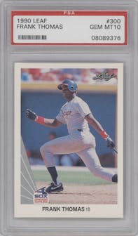 Frank Thomas from the 1990 Leaf set graded by PSA and given an overall grade of 10.