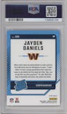 Jayden Daniels from the 2024 Donruss set featuring a Pink parallel graded by PSA and given an overall grade of 10.
