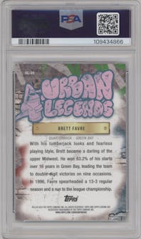 Brett Favre from the 2024 Topps Chrome set graded by PSA and given an overall grade of 10.