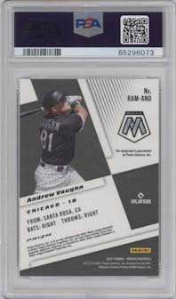 Andrew Vaughn from the 2021 Panini Mosaic  set featuring a Mosaic parallel graded by PSA and given an overall grade of 10.