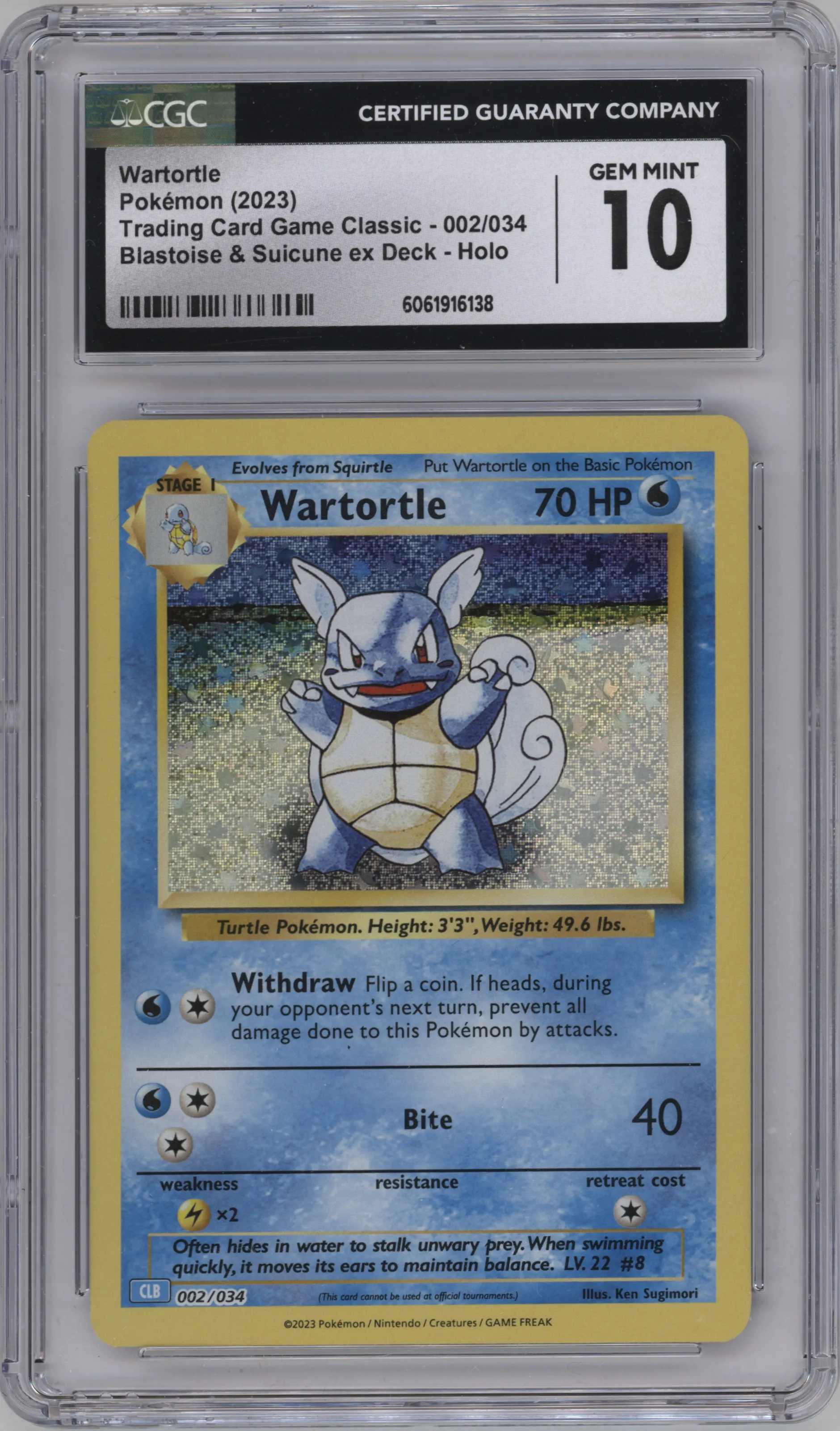 2023 Pokemon CLB Wartortle CGC 10