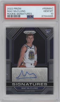 Mac McClung from the 2022-23 Panini Prizm  set graded by PSA and given an overall grade of 10.