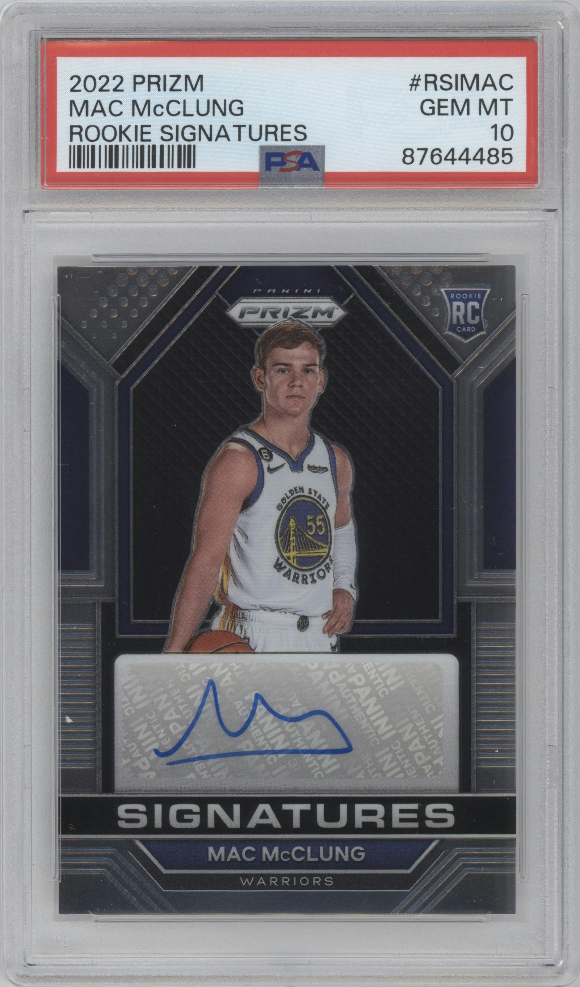 Mac McClung from the 2022-23 Panini Prizm  set graded by PSA and given an overall grade of 10.