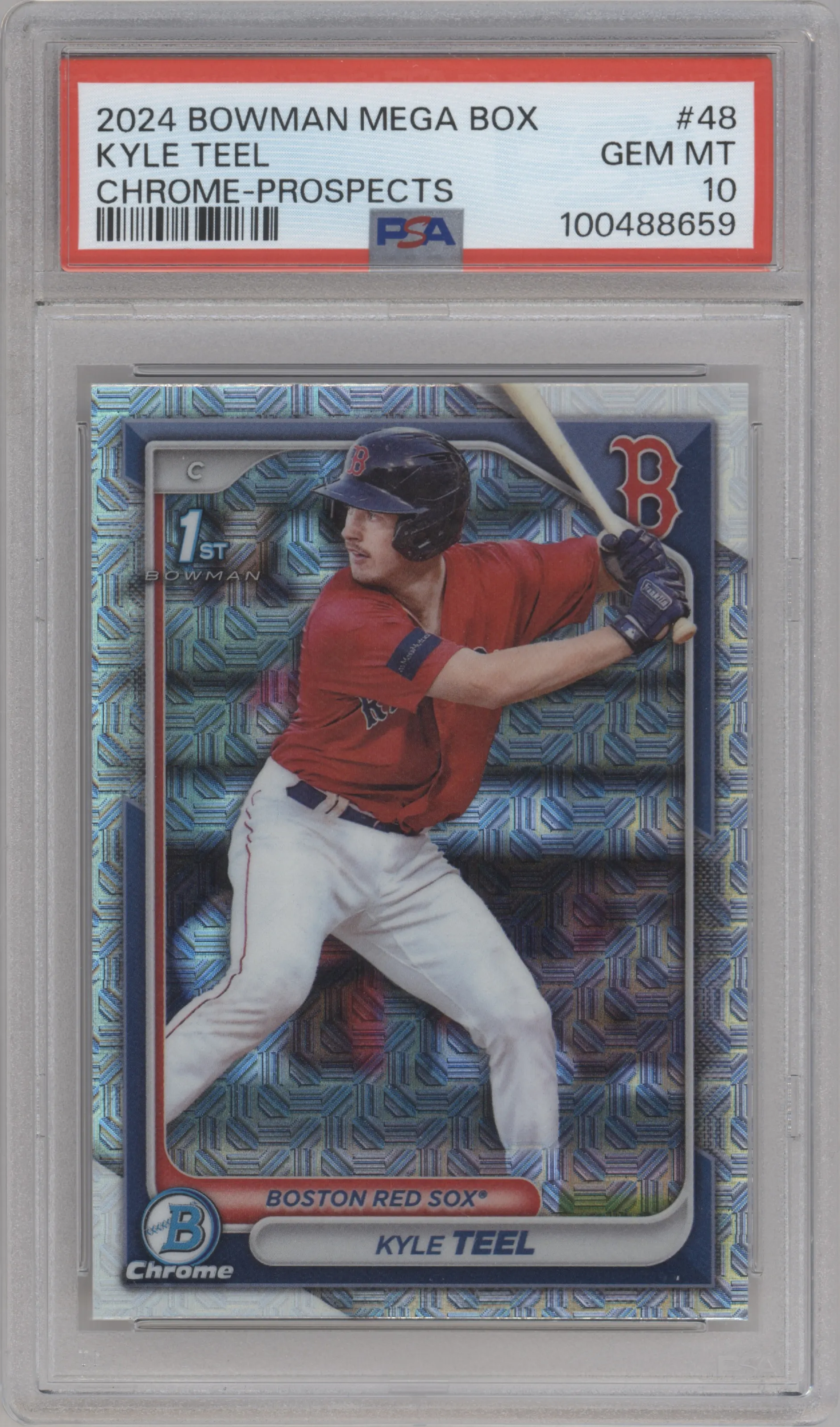 2024 Bowman Mega Box Chrome Pros. Kyle Teel #BCP-48 PSA 10