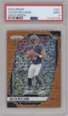 Caleb Williams from the 2024 Panini Prizm set featuring a Disco parallel graded by PSA and given an overall grade of 9.
