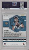 Trevor Lawrence from the 2021 Panini Mosaic set featuring a Reactive Blue parallel graded by PSA and given an overall grade of 10.