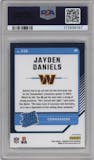 Jayden Daniels from the 2024 Donruss Optic set featuring a Holo parallel graded by PSA and given an overall grade of 10.