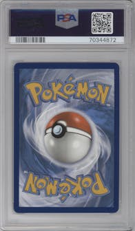 Shadow Rider Calyrex V from the 2021 Pokemon SWSH set graded by PSA and given an overall grade of 9.