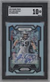 Luke Kuechly from the 2023 Panini Prizm set graded by SGC and given an overall grade of 10.