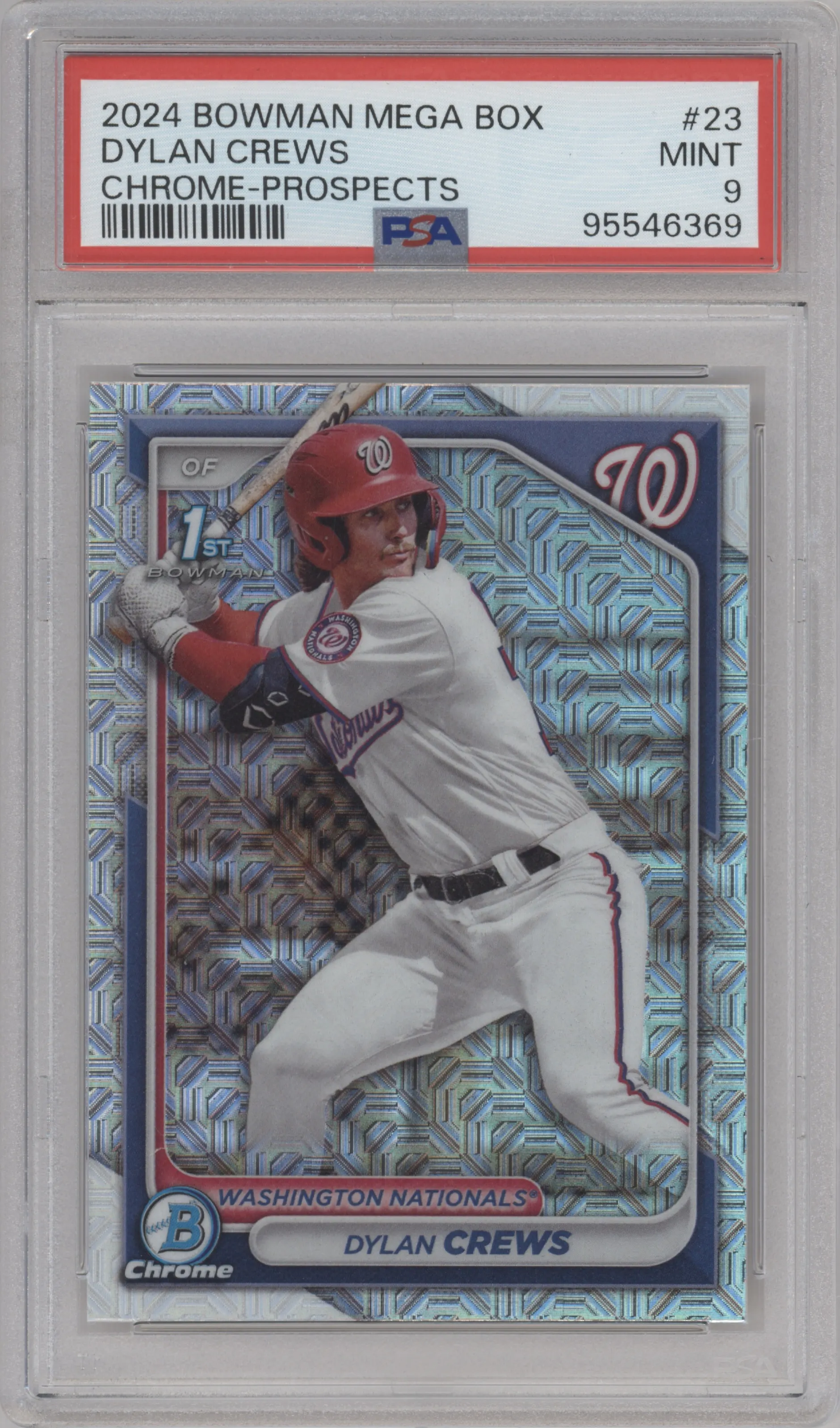 2024 Bowman Mega Box Chrome Pros. Dylan Crews PSA 9