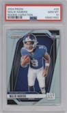 Malik Nabers from the 2024 Panini Prizm set graded by PSA and given an overall grade of 10.