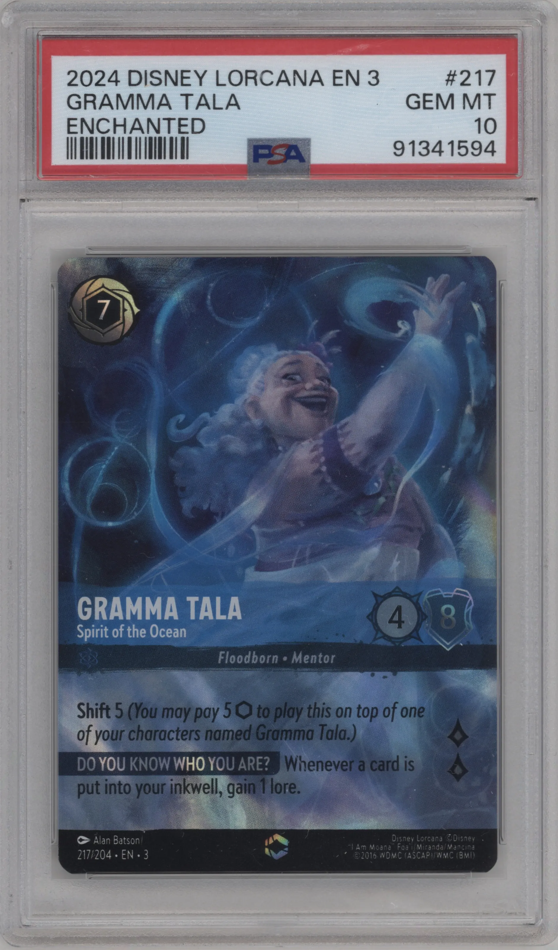 2024 Disney Lorcana Into the Inklands Gramma Tala Enchanted #217 PSA 10