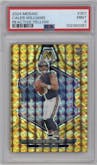 Caleb Williams from the 2024 Panini Mosaic set featuring a Reactive Yellow parallel graded by PSA and given an overall grade of 9.