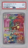 Sawsbuck from the 2024 Pokemon SV set graded by PSA and given an overall grade of 9.