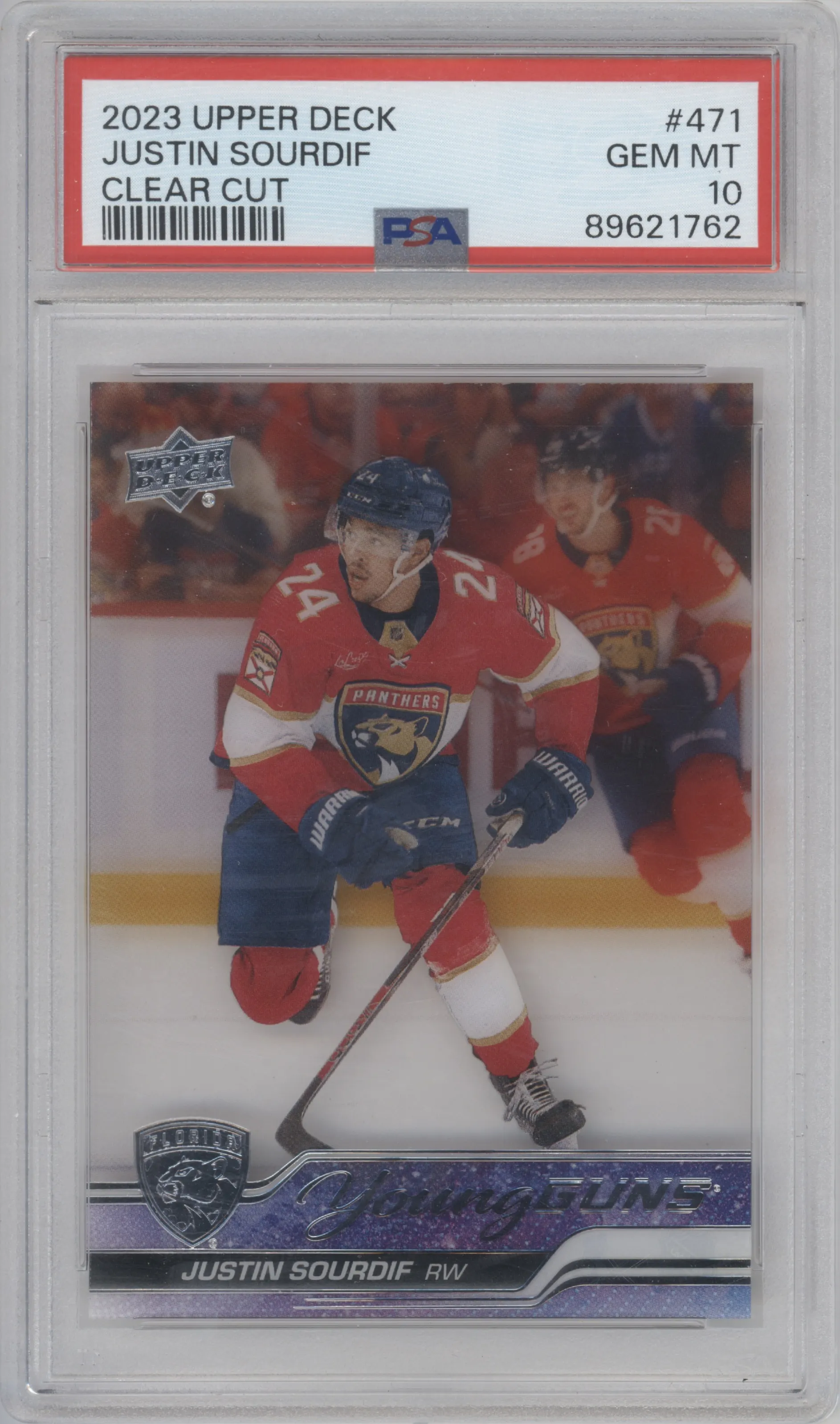 2023 Upper Deck Series 2 Justin Sourdif Clear Cut PSA 10