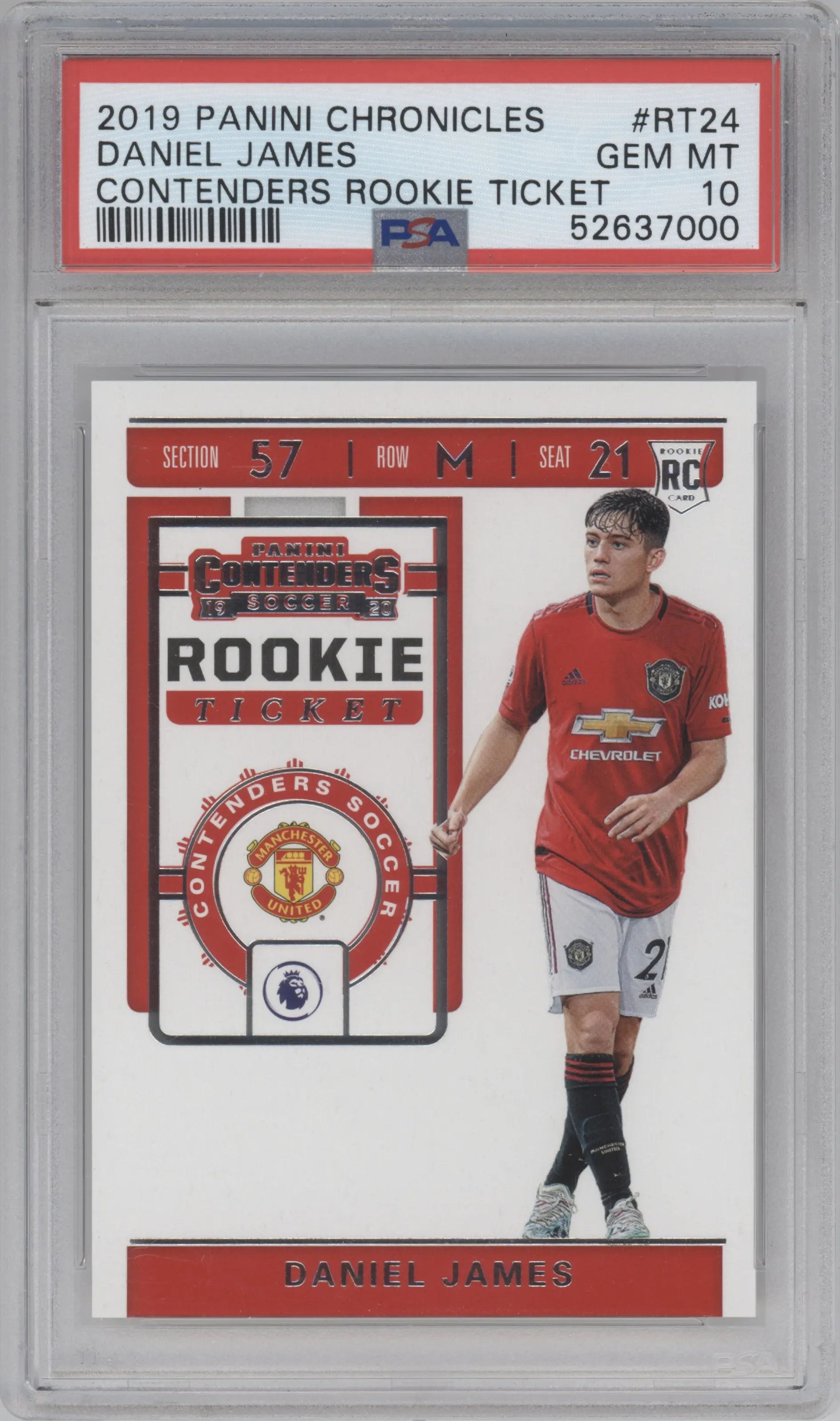 2019 Panini Chronicles Cont.Rke.Tkt. Daniel James PSA 10