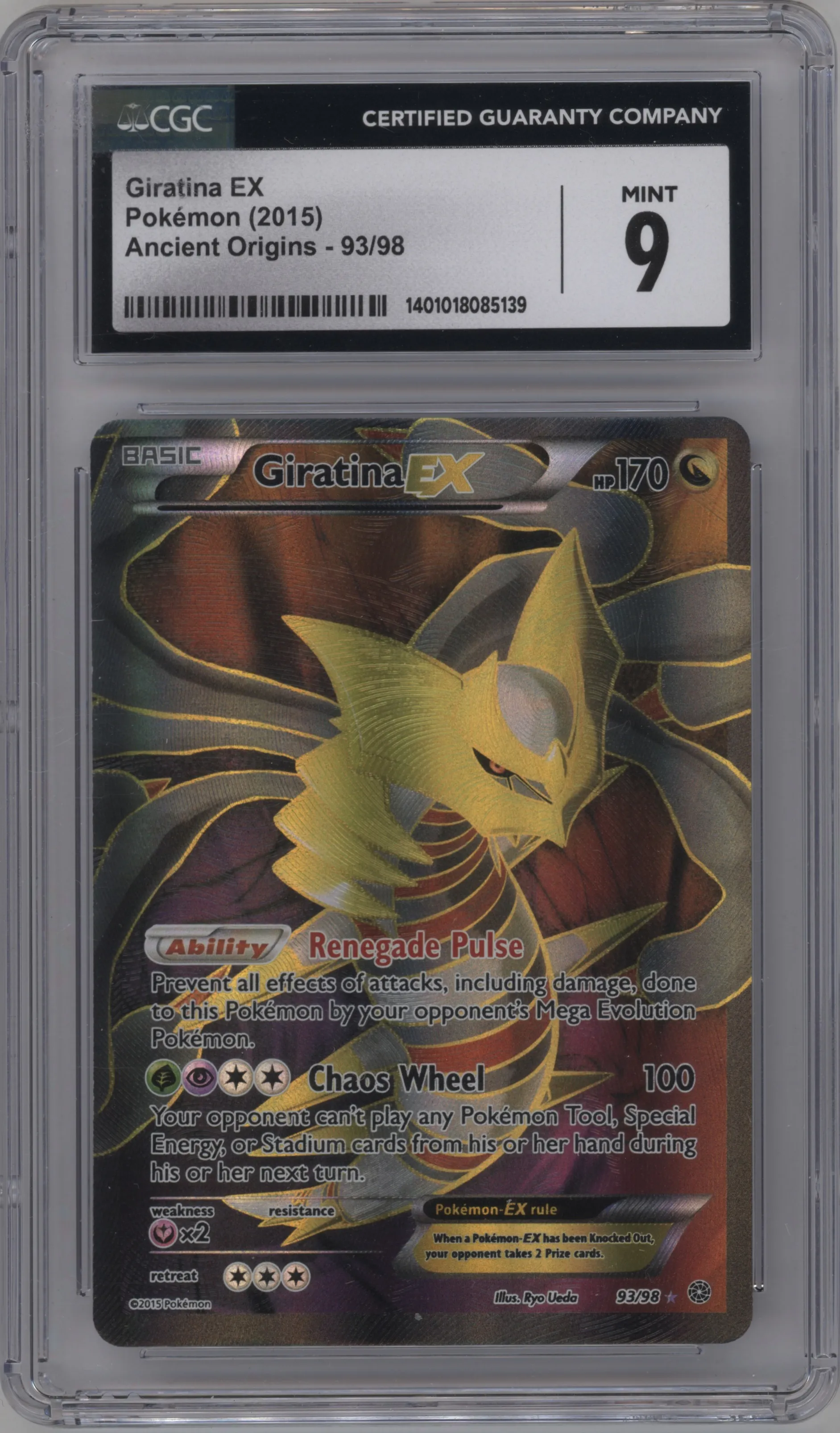 2015 Pokemon XY Ancient Origins Giratina EX #93 CGC 9