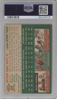 Matt Batts from the 1954 Topps set graded by PSA and given an overall grade of 8.