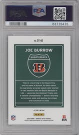 Joe Burrow from the 2020 Panini Donruss Optic set graded by PSA and given an overall grade of 10.