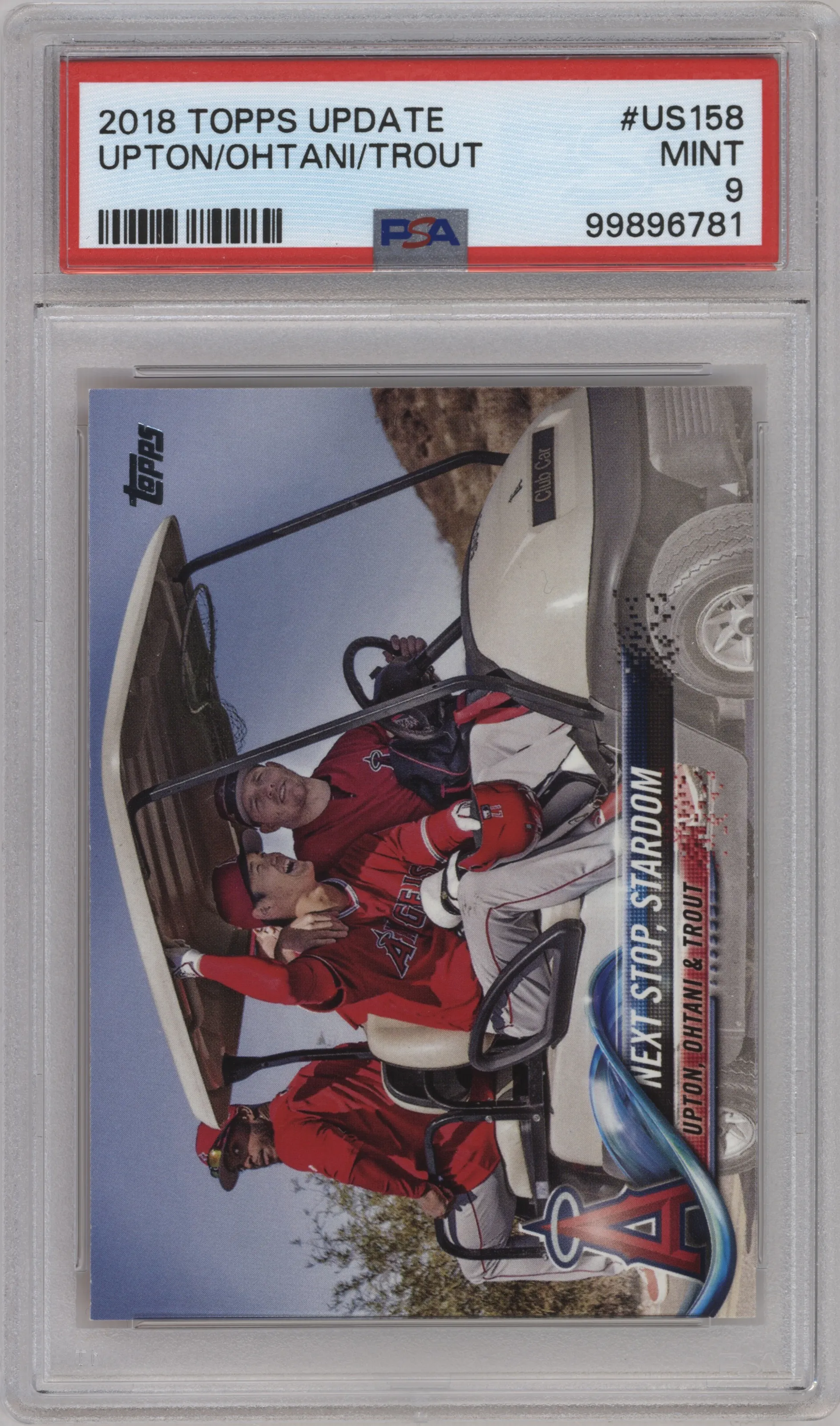 2018 Topps Update Justin Upton/Shohei Ohtani/Mike Trout #US158 PSA 9