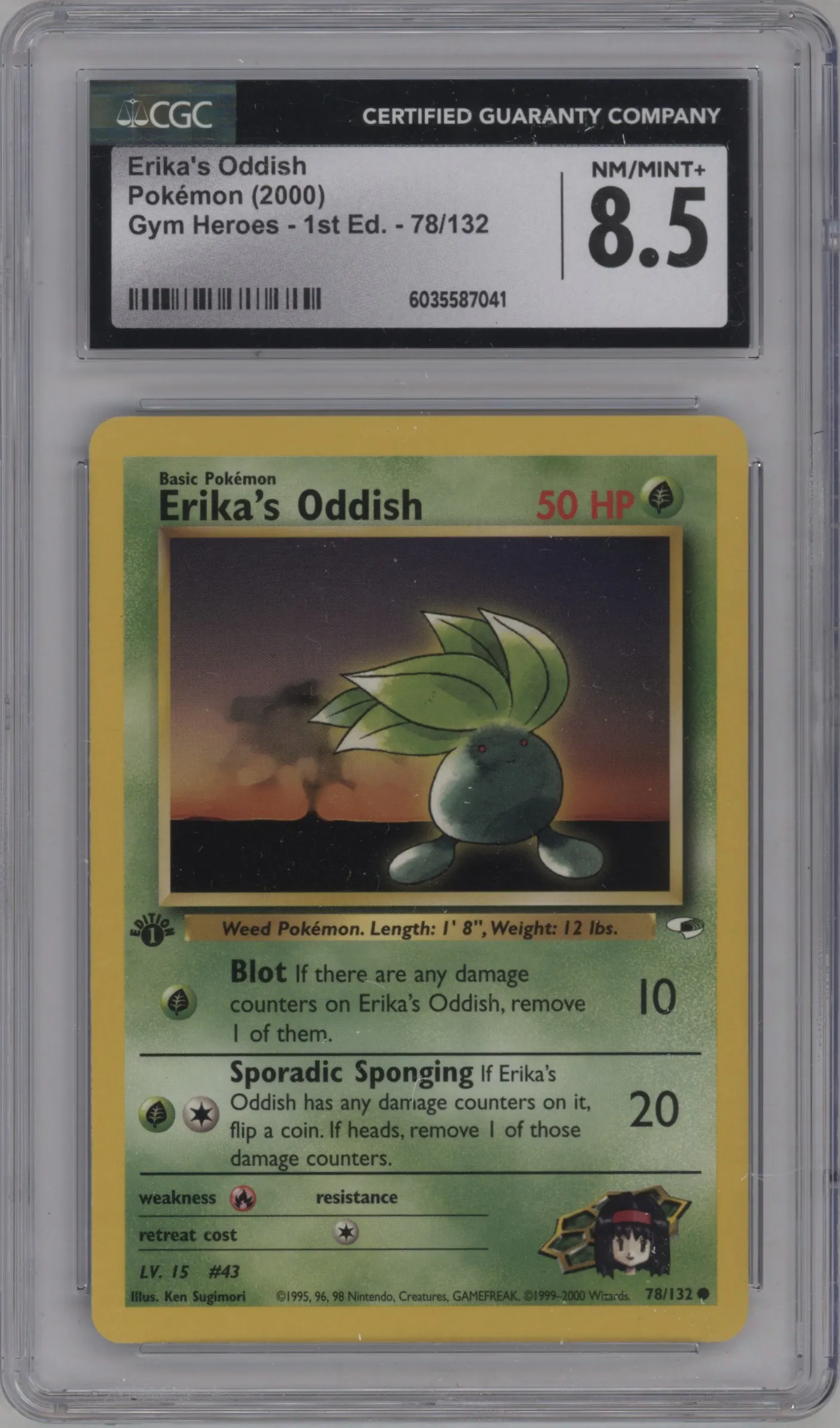 2000 Pokemon GH Gym Heroes Erika's Oddish #78 CGC 8.5