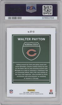 Walter Payton from the 2021 Panini Donruss set graded by PSA and given an overall grade of 10.