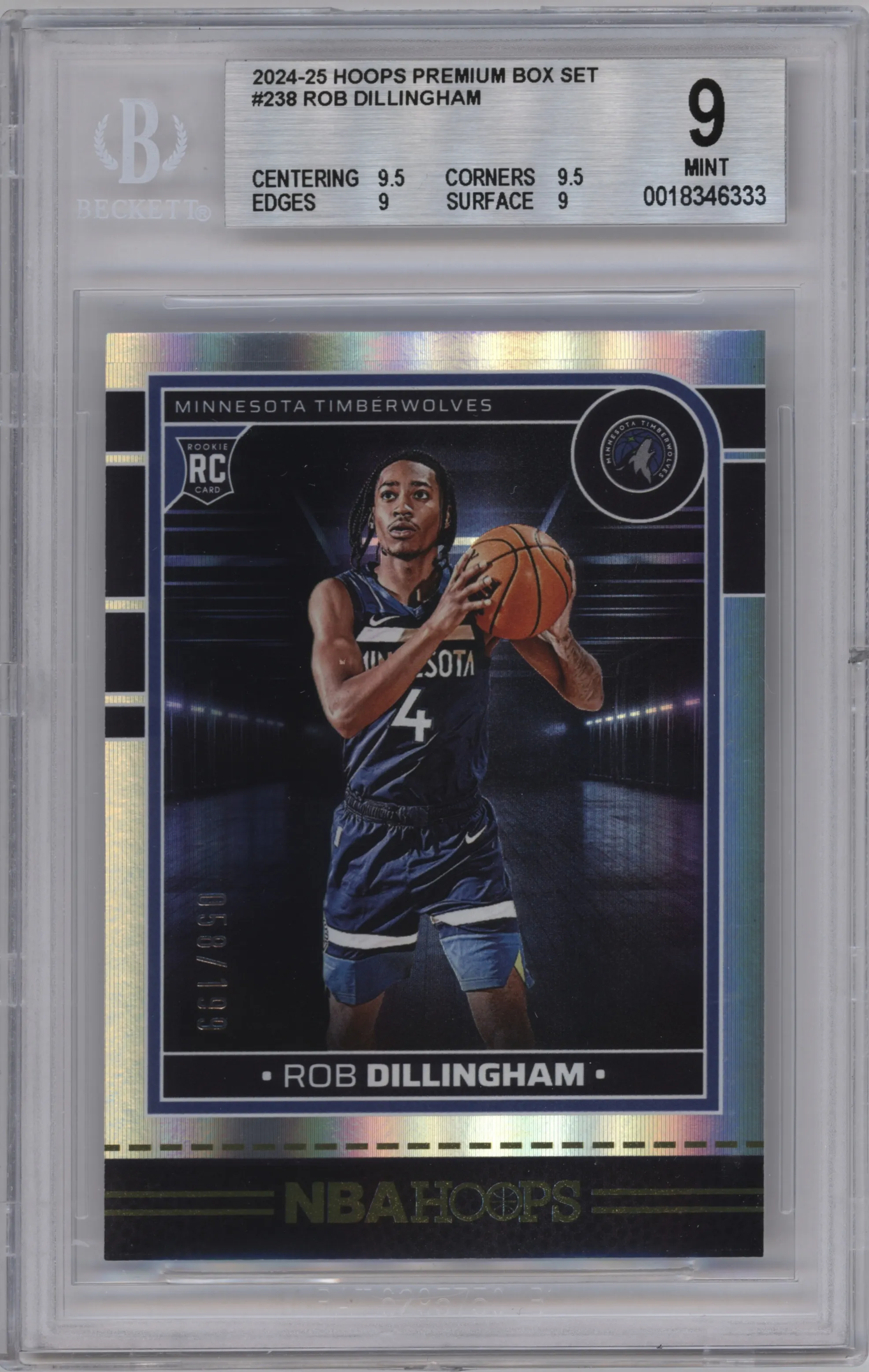2024 Panini NBA Hoops Rob Dillingham Premium Box Set BGS 9