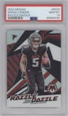 Drake London from the 2022 Panini Mosaic set graded by PSA and given an overall grade of 10.