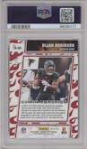 Bijan Robinson from the 2023 Donruss Optic set featuring a Gold  parallel graded by PSA and given an overall grade of 10.