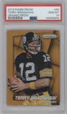 Terry Bradshaw from the 2014 Panini Prizm set featuring a Orange Prizm parallel graded by PSA and given an overall grade of 10.