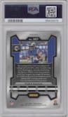 Puka Nacua from the 2023 Panini Prizm set featuring a Silver Prizm parallel graded by PSA and given an overall grade of 10.