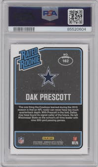 Dak Prescott from the 2016 Panini Donruss Optic set featuring a Pink parallel graded by PSA and given an overall grade of 10.