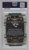 Trevor Lawrence from the 2021 Panini Select set featuring a Die-Cut Green/Yellow parallel graded by PSA and given an overall grade of 10.