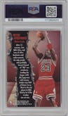 Michael Jordan from the 1996-97 Fleer Metal  set graded by PSA and given an overall grade of 8.