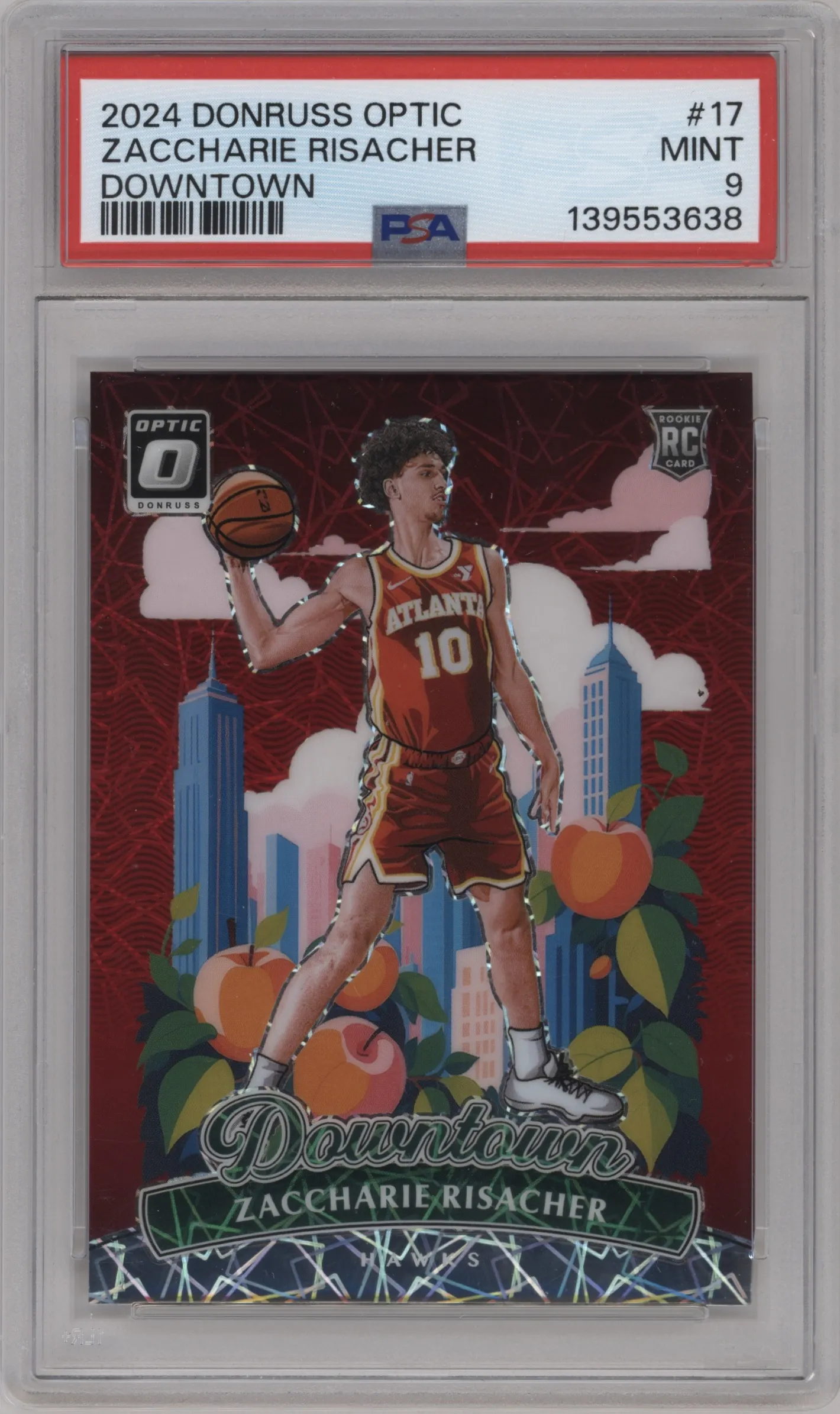 2024 Donruss Optic Downtown Zaccharie Risacher #17 PSA 9
