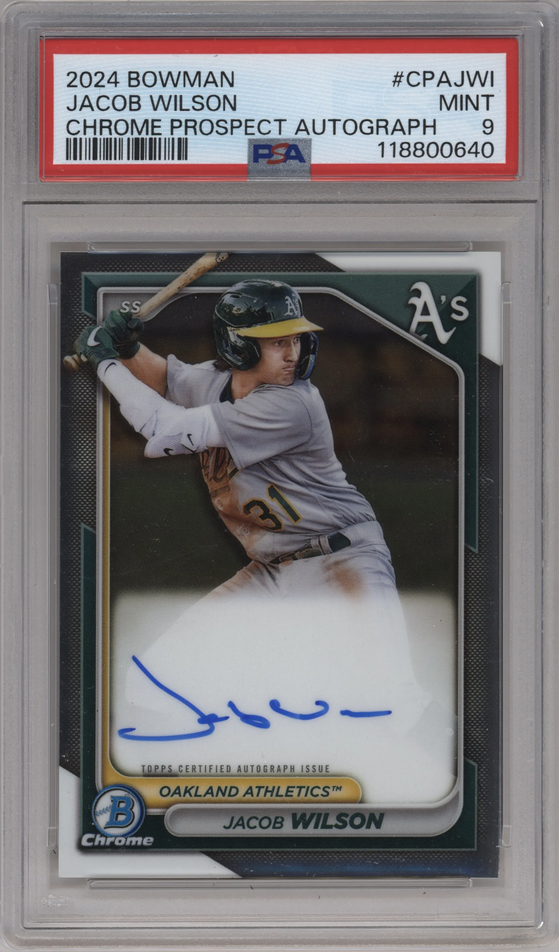2024 Bowman Chr.Pros.Auto Jacob Wilson PSA 9