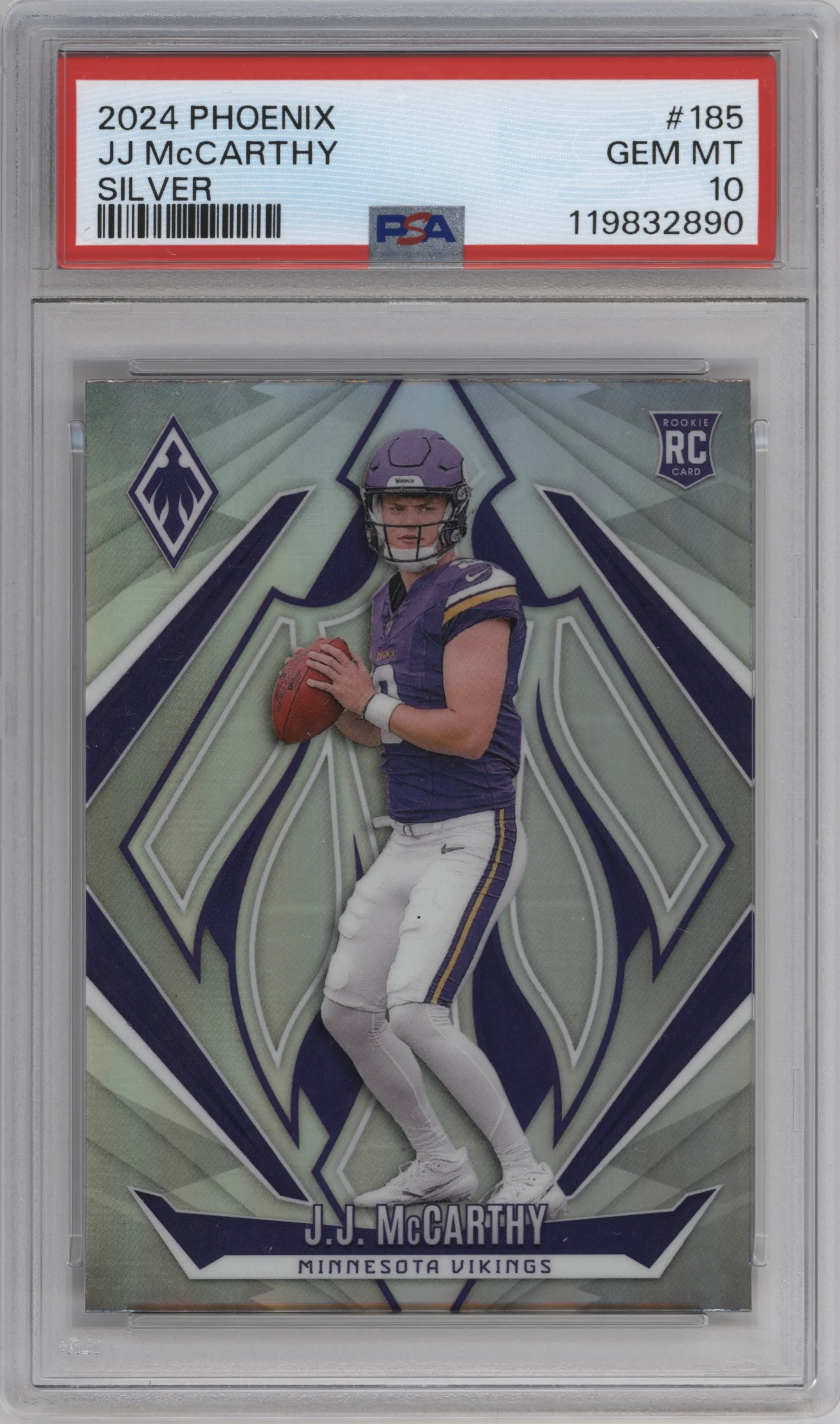 2024 Panini Phoenix J.J. McCarthy Silver #185 PSA 10