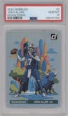Josh Allen from the 2024 Donruss set graded by PSA and given an overall grade of 10.