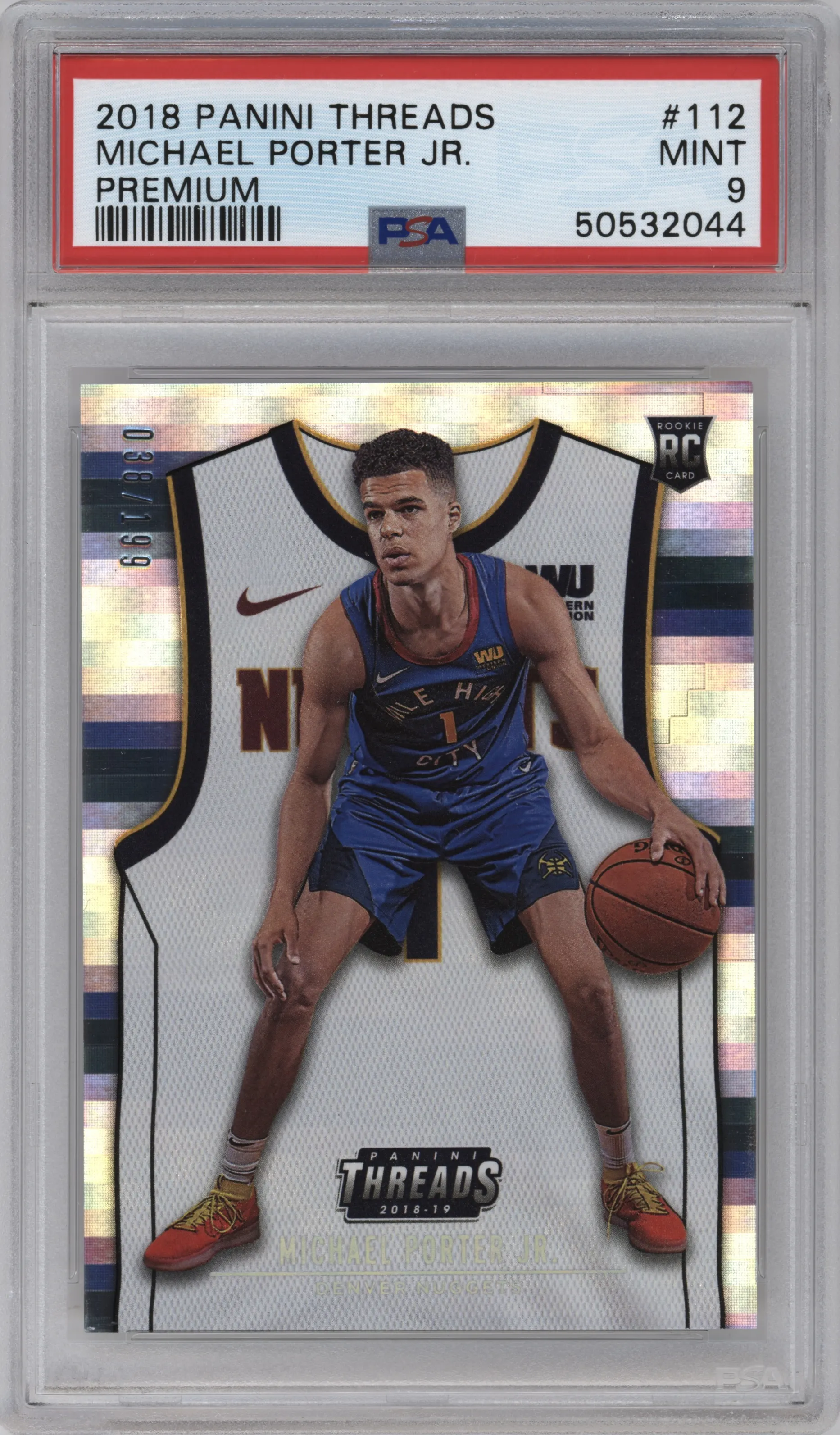 2018 Panini Threads Rke.Assoc.Jrsy. Michael Porter Jr. Premium PSA 9