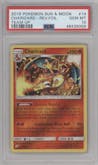 Charizard from the 2019 Pokemon S&M  set graded by PSA and given an overall grade of 10.