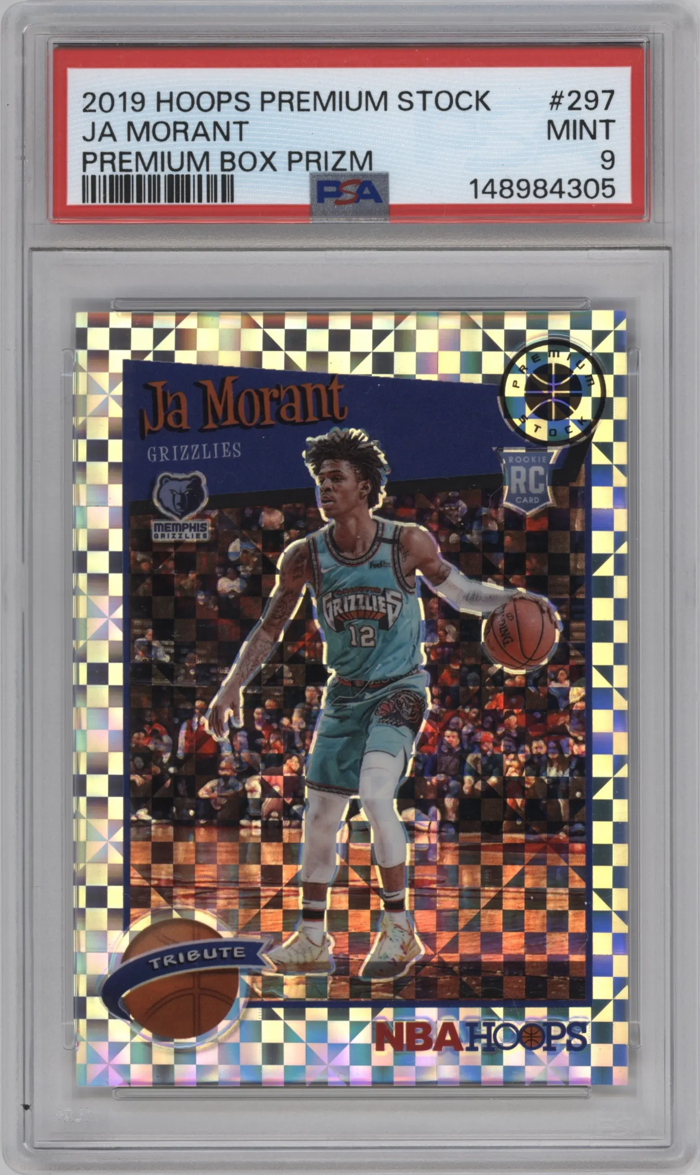 2019 Panini Hoops Premium Stock Tribute Ja Morant Premium Box Set PSA 9