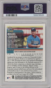 Miguel Cabrera from the 2000 Topps Chrome Traded set graded by PSA and given an overall grade of 9.