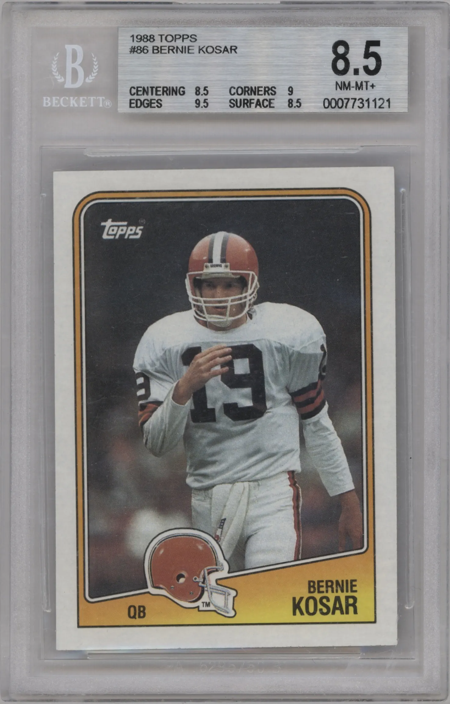 1988 Topps Bernie Kosar BGS 8.5
