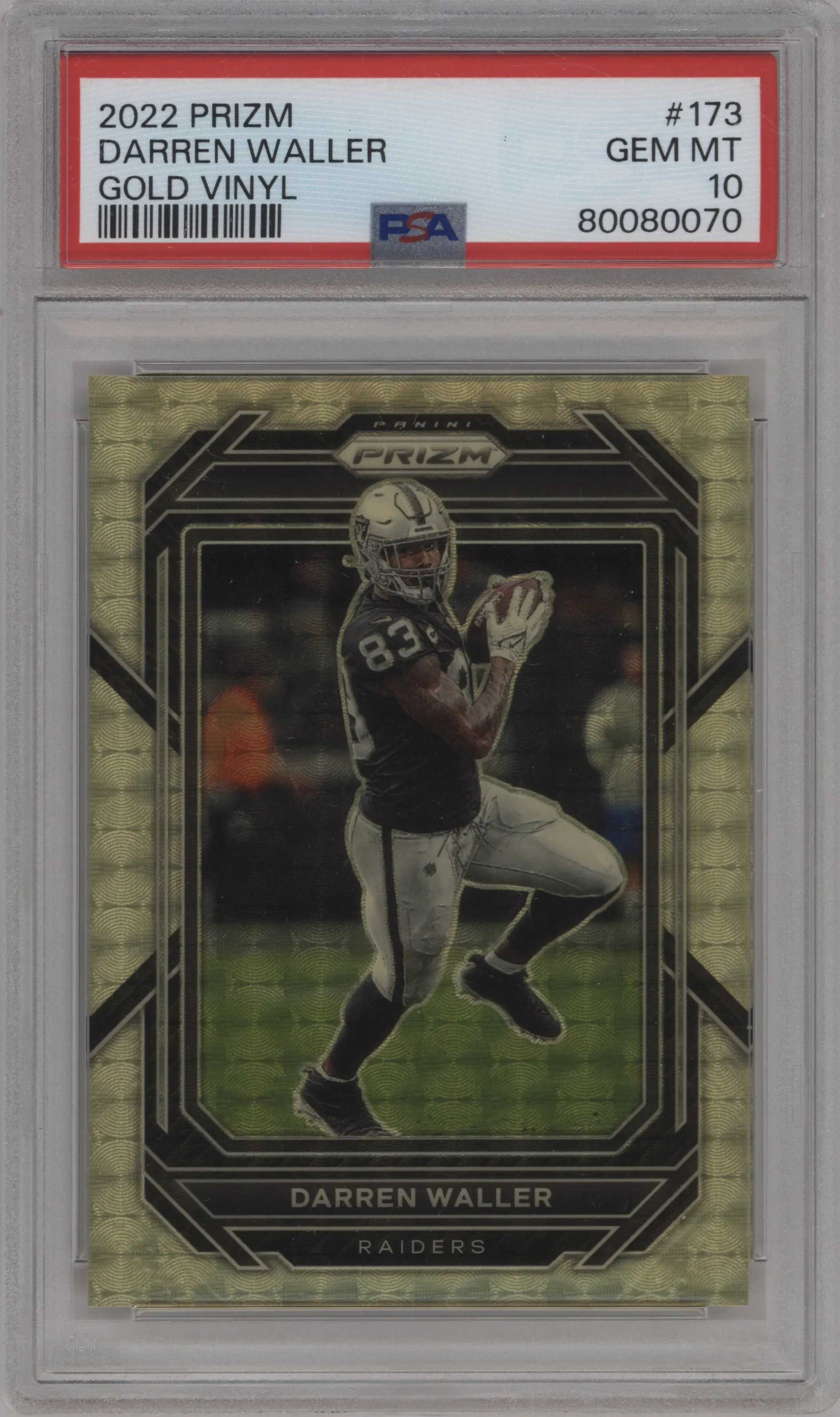 2022 Panini Prizm Darren Waller Gold Vinyl #173 PSA 10