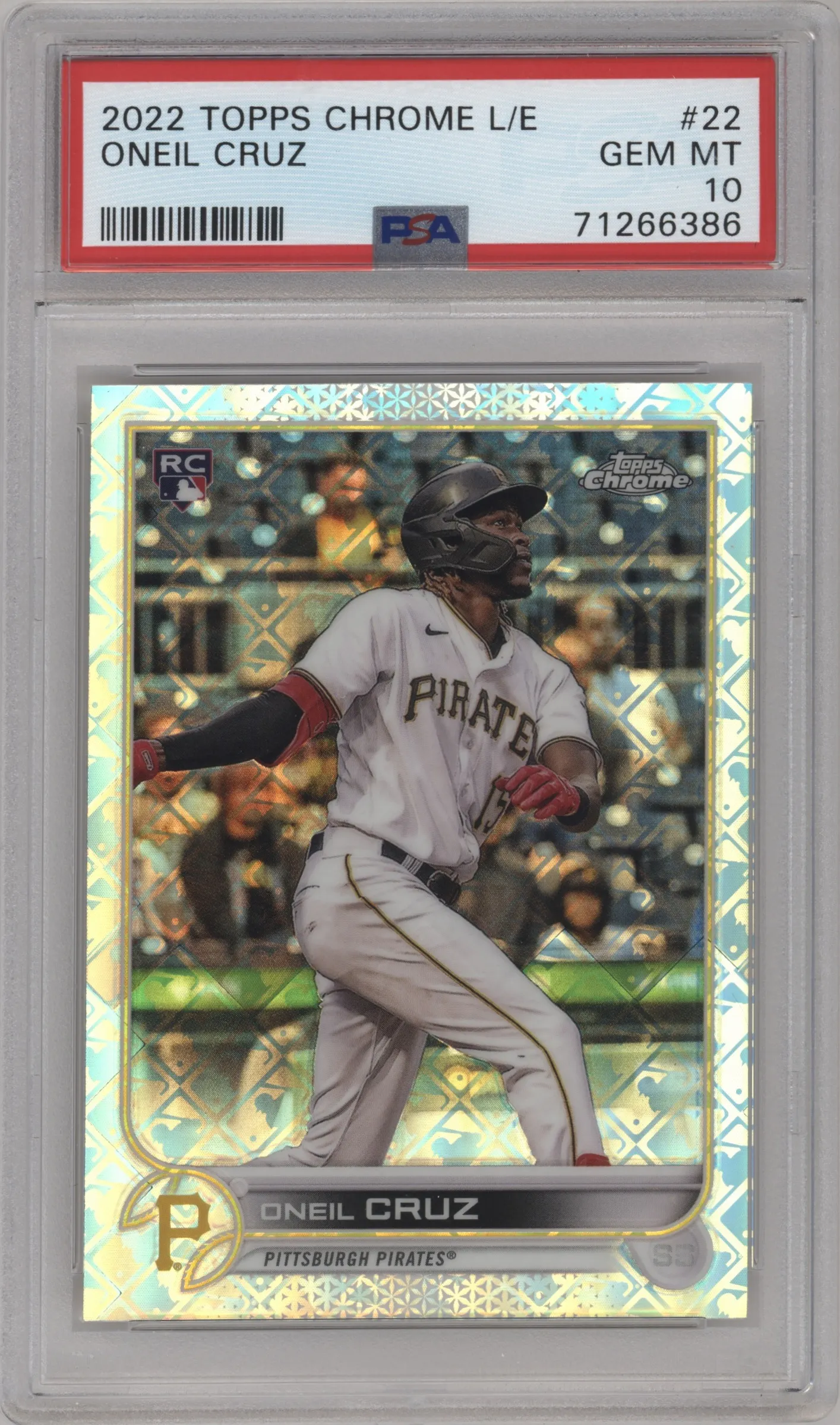 2022 Topps Chrome Logofractor Oneil Cruz PSA 10