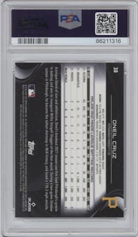 Oneil Cruz from the 2022 Topps Chrome Black set graded by PSA and given an overall grade of 10.