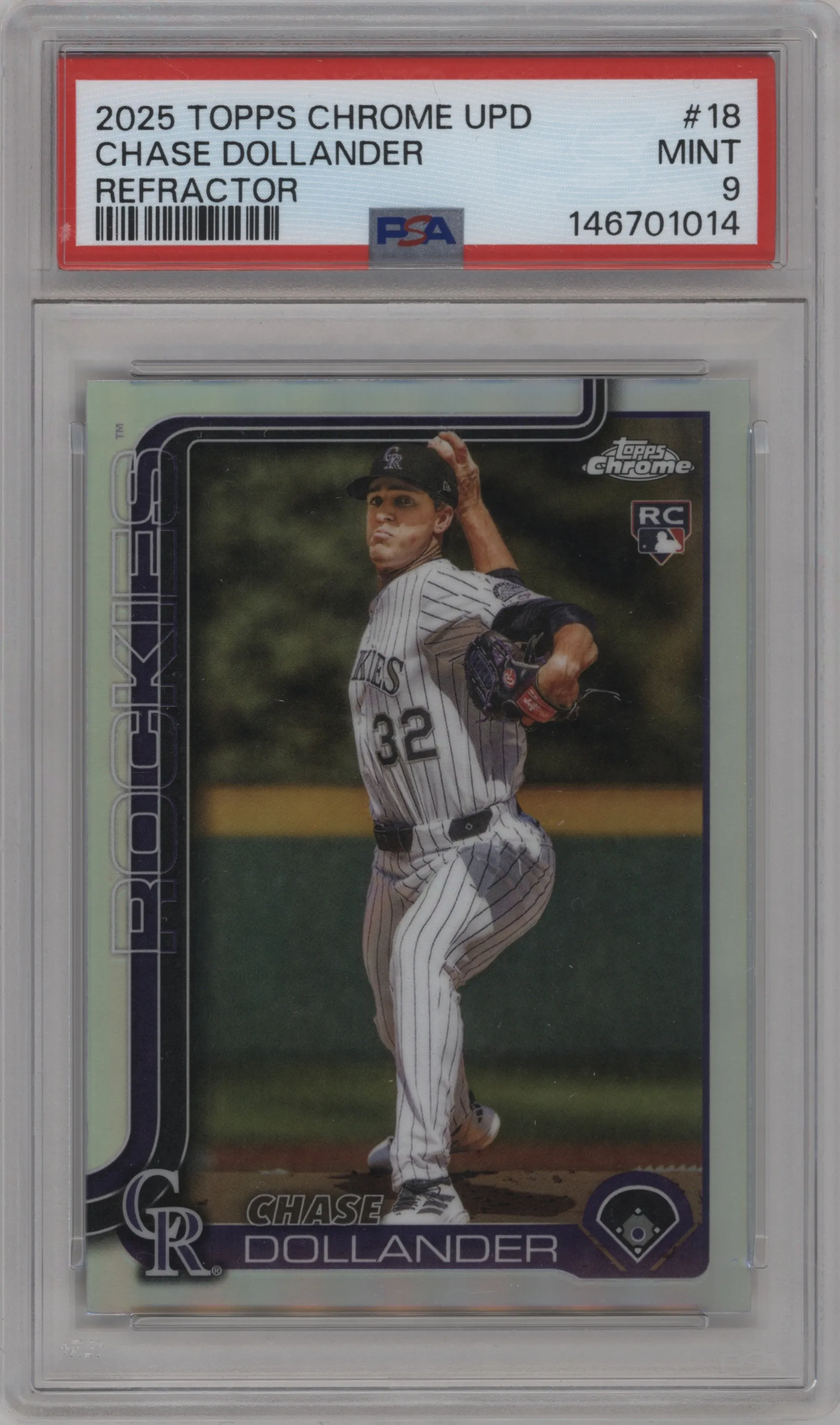 2025 Topps Chrome Update Chase Dollander Refractor PSA 9