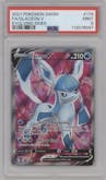 Glaceon V from the 2021 Pokemon SWSH set graded by PSA and given an overall grade of 9.