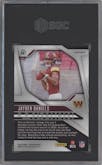 Jayden Daniels from the 2024 Panini Prizm set featuring a Red/White/Blue Prizm parallel graded by SGC and given an overall grade of 9.5.