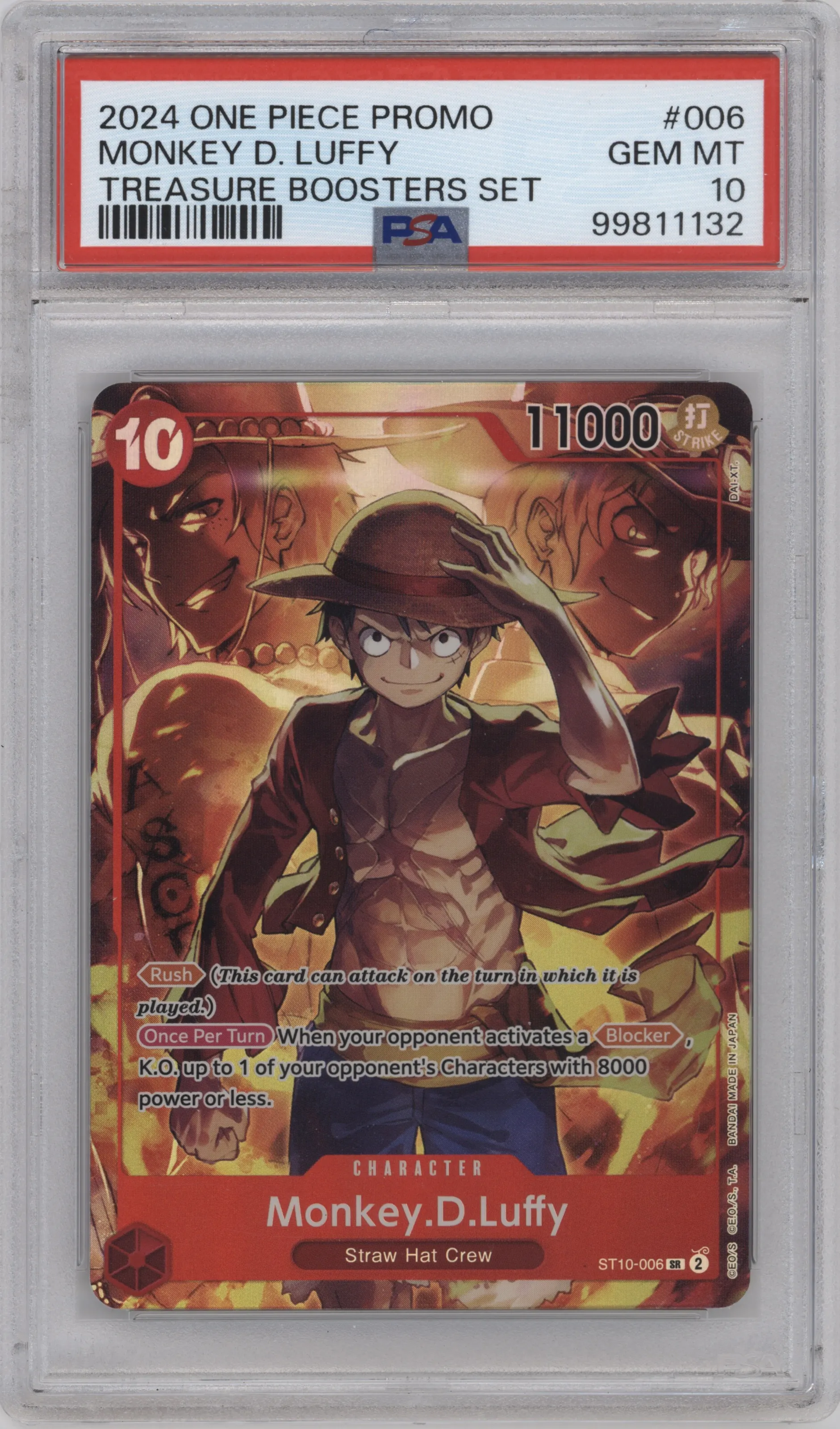 2024 One Piece Treasure Boosters Set Monkey.D.Luffy PSA 10